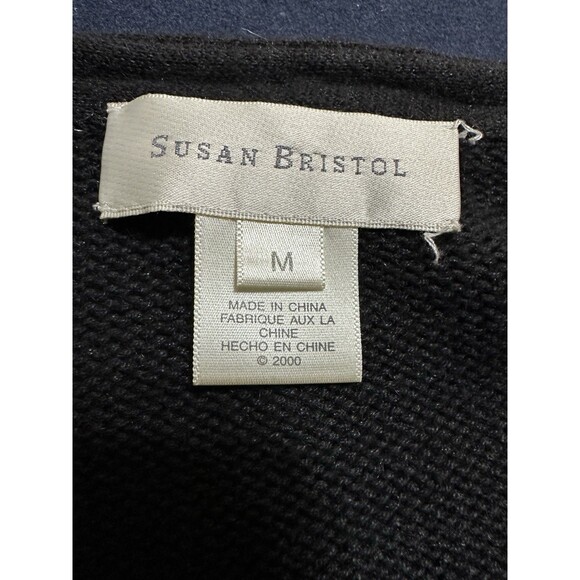 Christmas Sweater Santa Claus Susan Bristol Sz M Cowboy Pajamas Embellished VTG - Picture 5 of 16